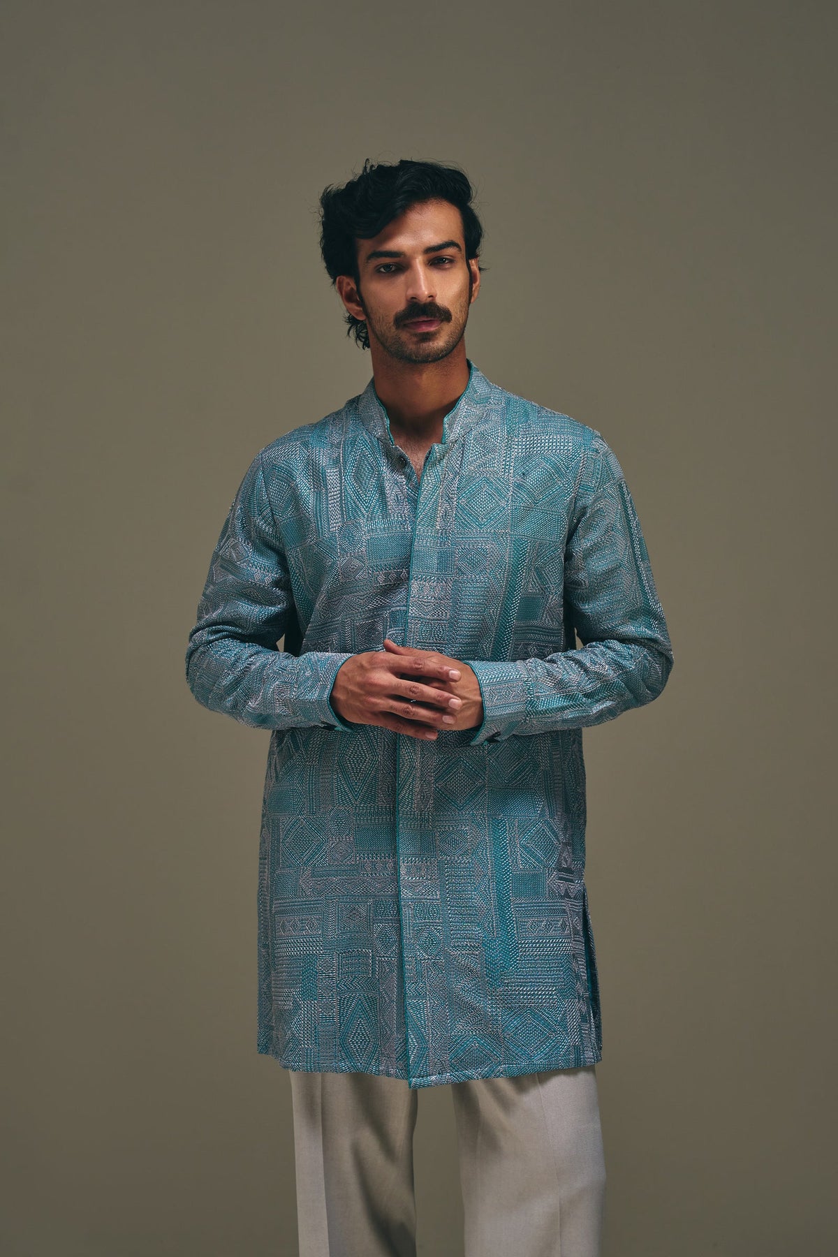 Jibaro Kurta in Ocean Blue