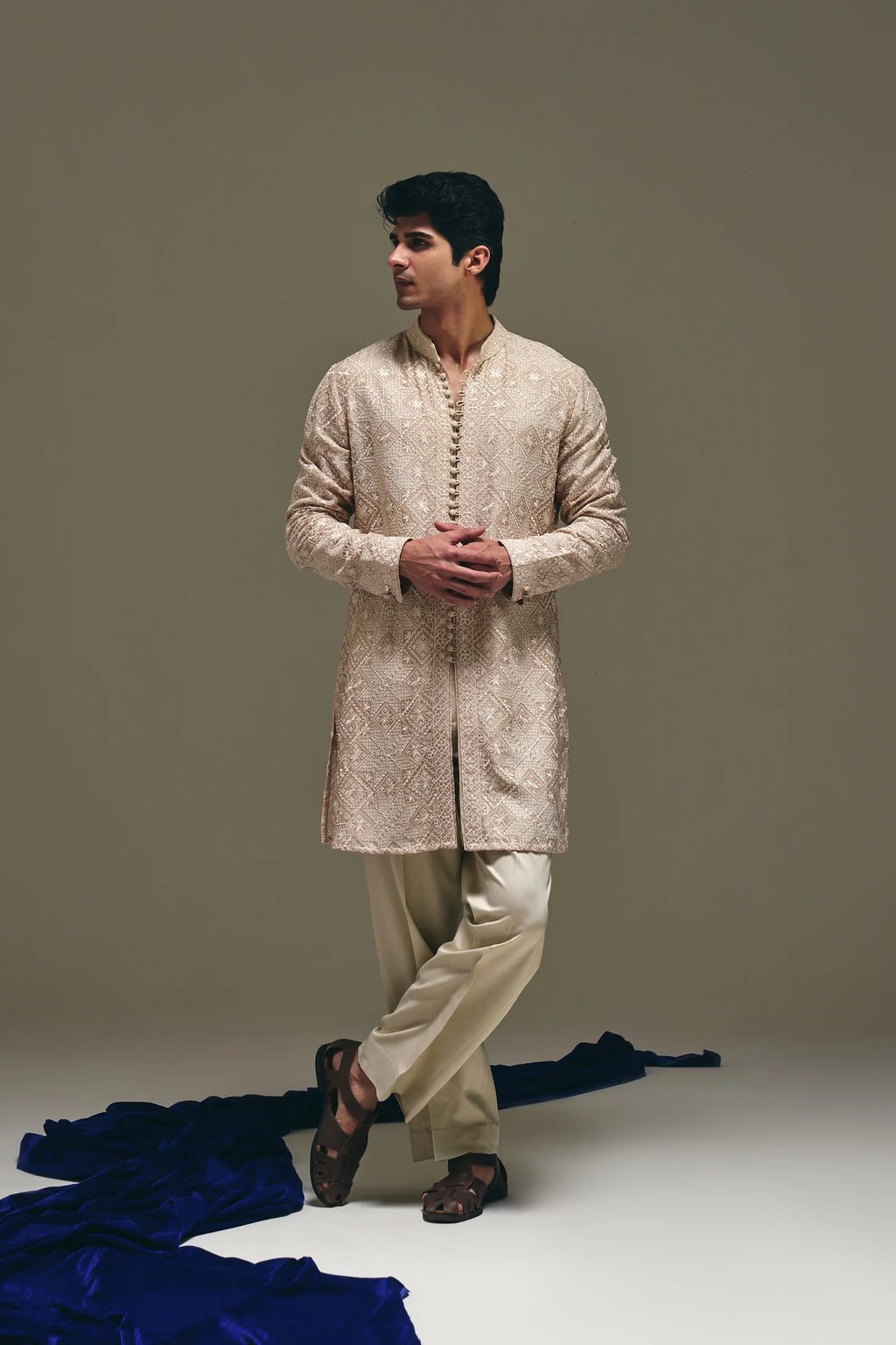 Astral Kurta in Sand Gold