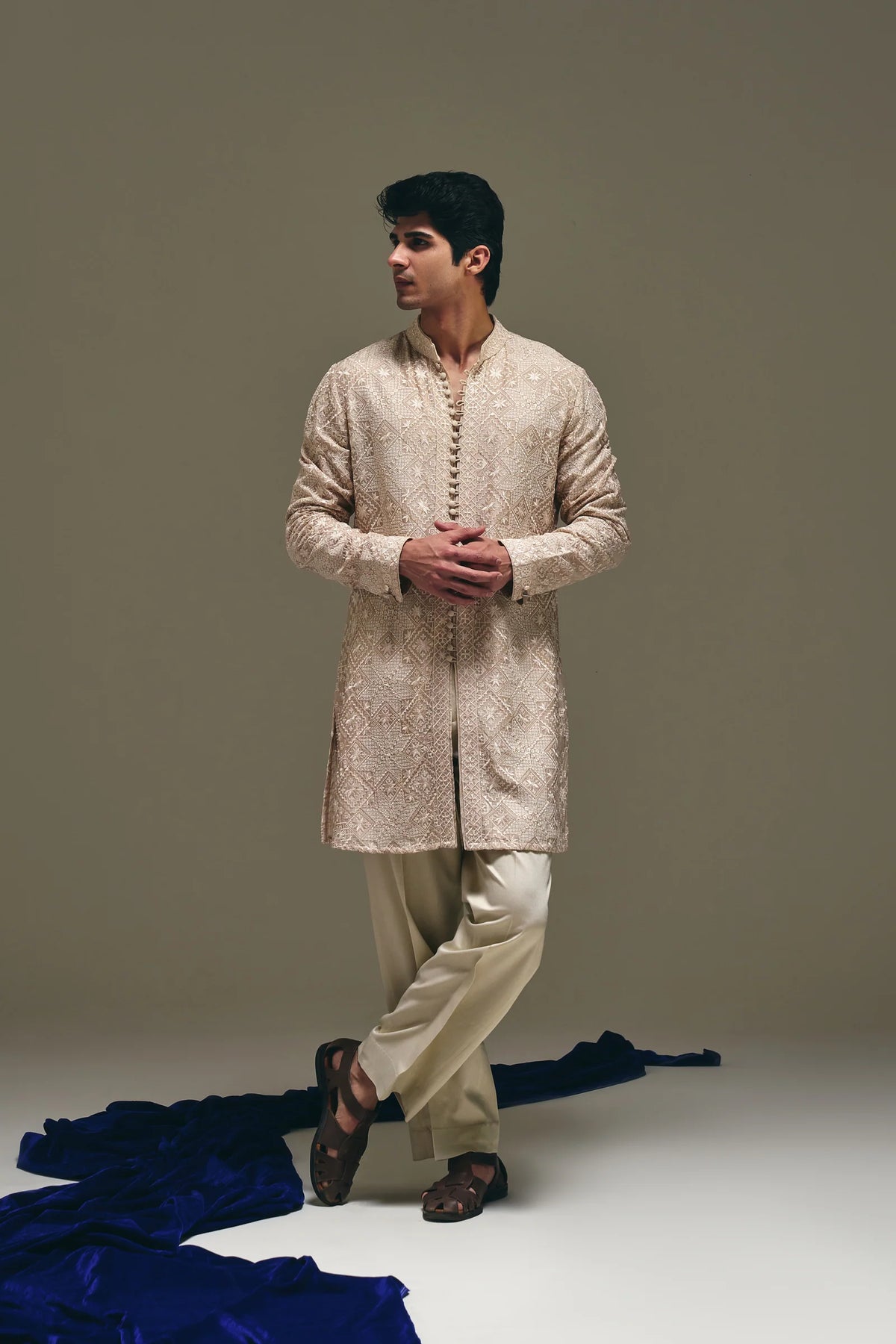 Astral Kurta in Sand Gold
