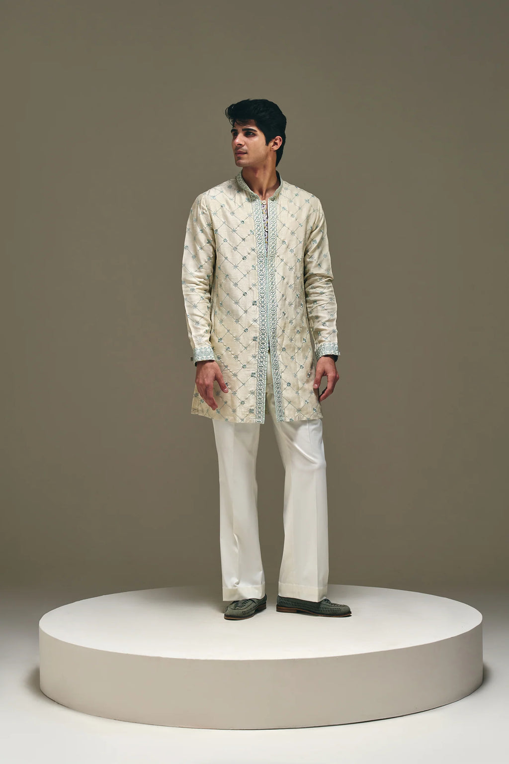 Astral Motif Kurta in Butter Cream