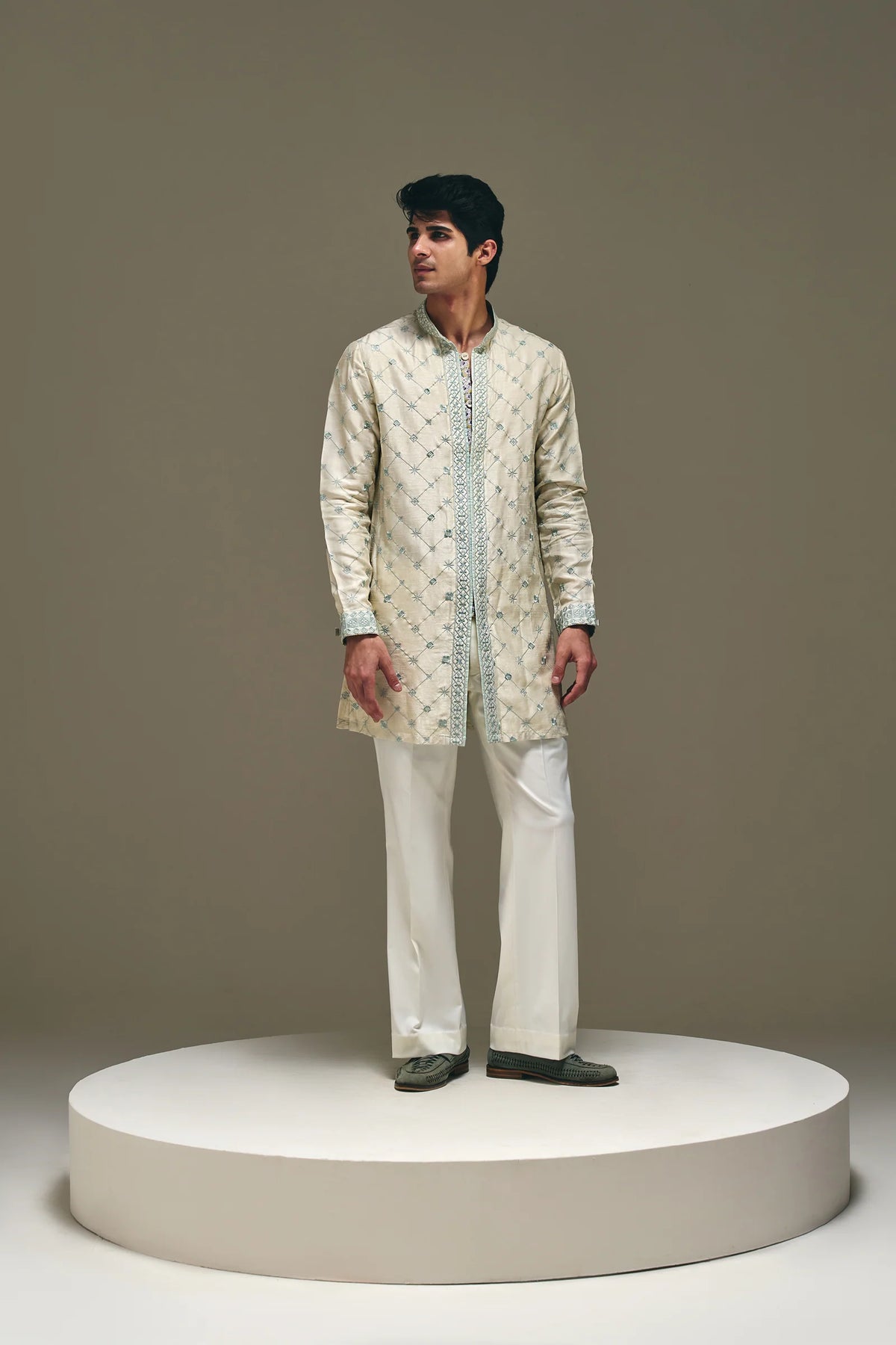 Astral Motif Kurta in Butter Cream