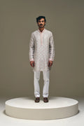 Astral Motif Kurta in Silver Grey