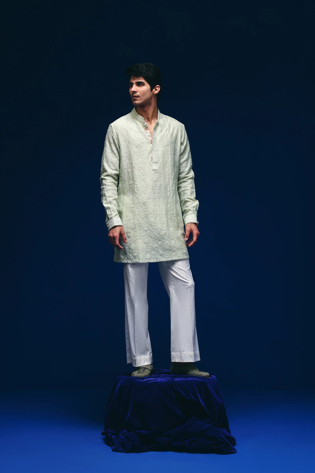Spirograph Kurta in Green