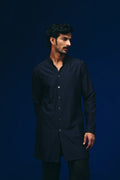 Tribal Knots Kurta in Navy Blue