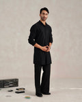 Hexagon Kurta in Black