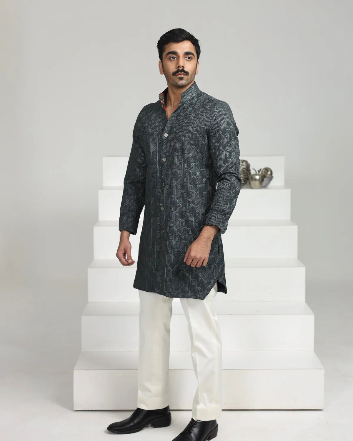 Triangle Kurta in Shadow Grey