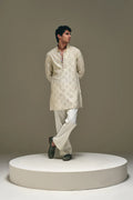Vector Motif Kurta in Beige