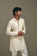 Vector Motif Kurta in Off-White