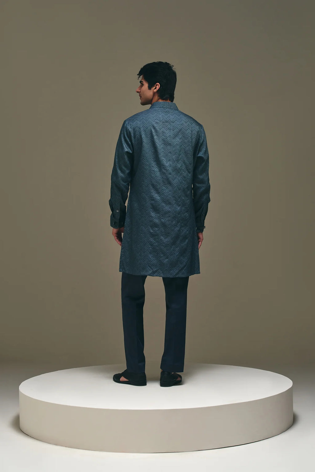 Nest Silk Kurta in Granite Grey