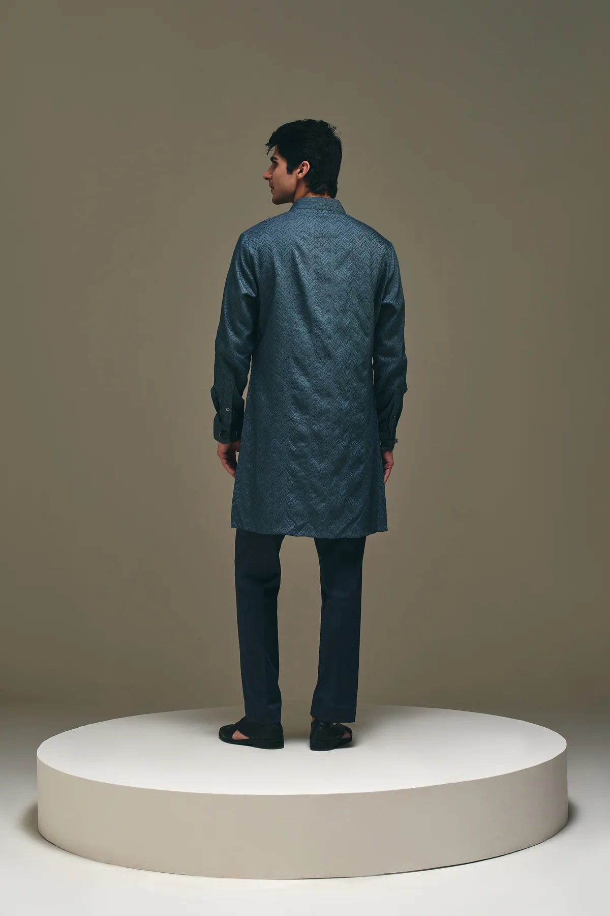 Nest Silk Kurta in Granite Grey