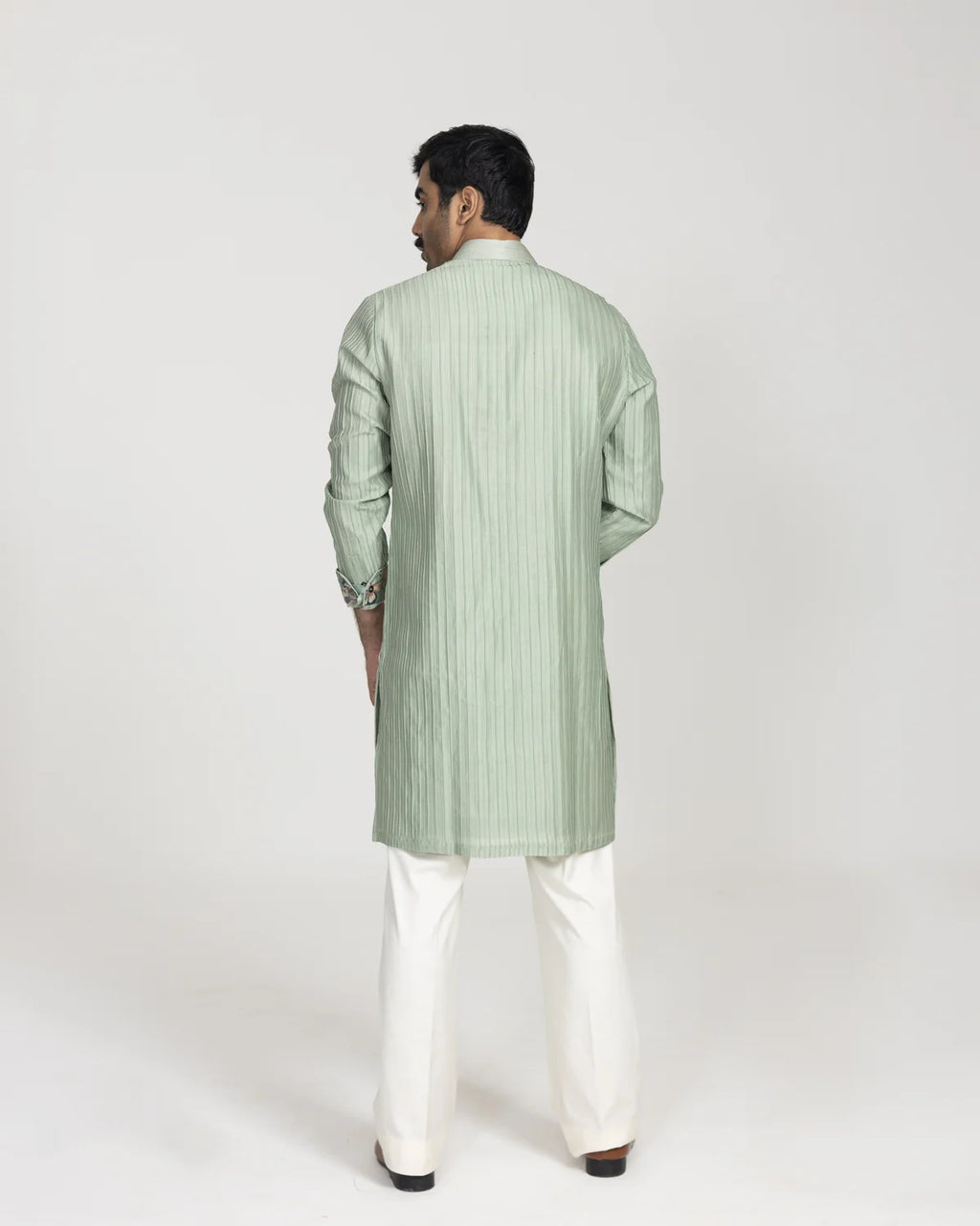 Cube Pintuck Silk Kurta