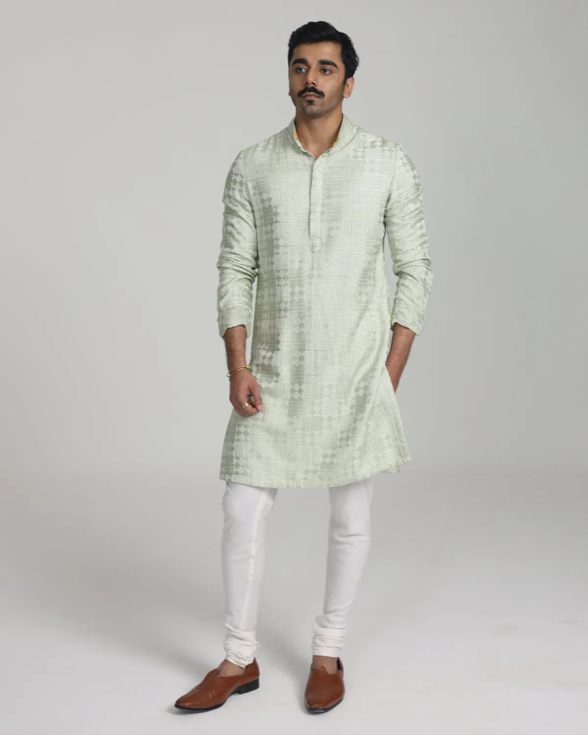 Kantha Silk Kurta