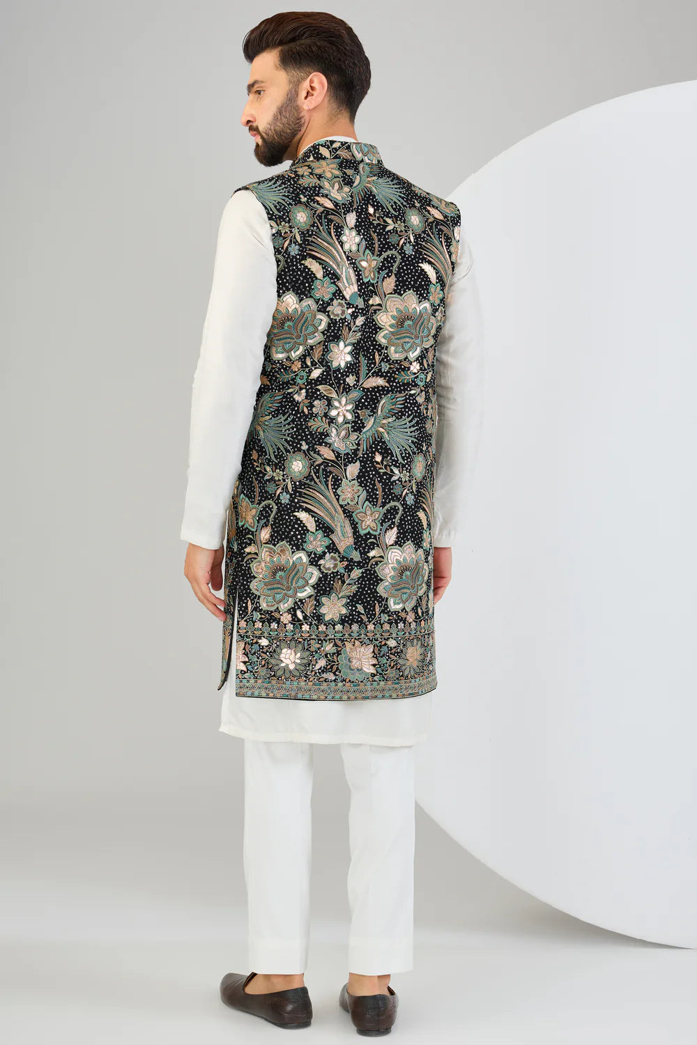 BLACK FLORA AND FAUNA LONG OPEN JACKET