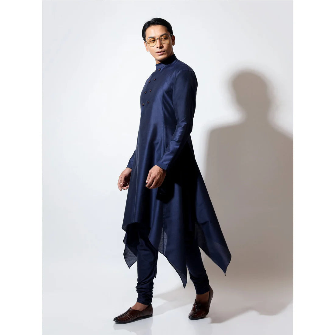 HANDKERCHIEF HEM KURTA WITH DOUBLE BUTTON DETAIL