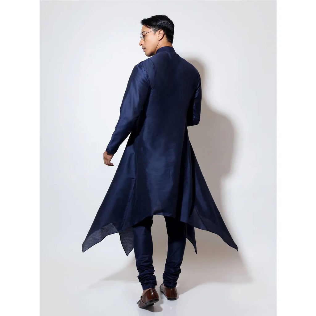 HANDKERCHIEF HEM KURTA WITH DOUBLE BUTTON DETAIL