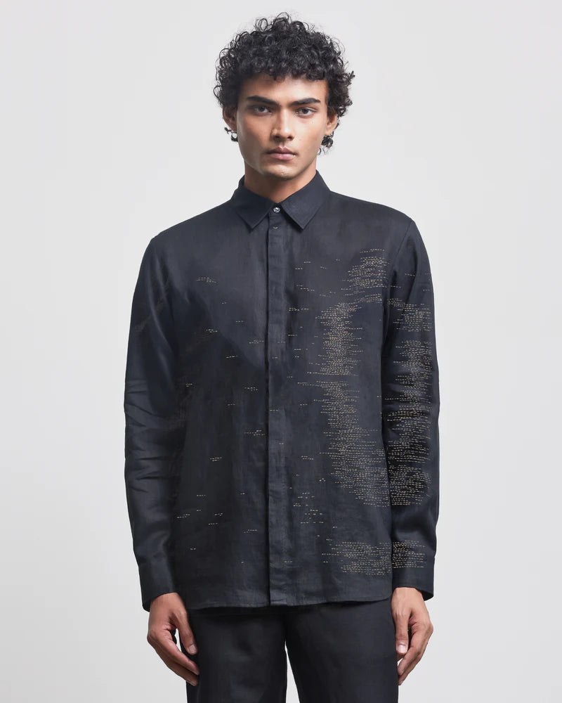 BLUR SHADOW EMBROIDERED SHIRT