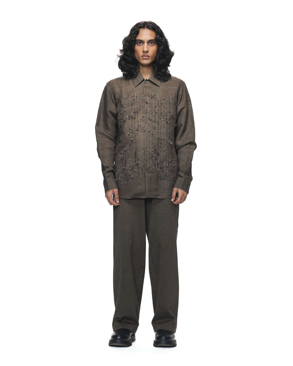 Brown Shredded Woodland Camo Shirt