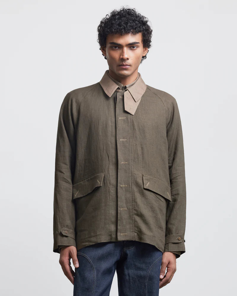 FAUX BUTTONHOLE WORKWEAR JACKET
