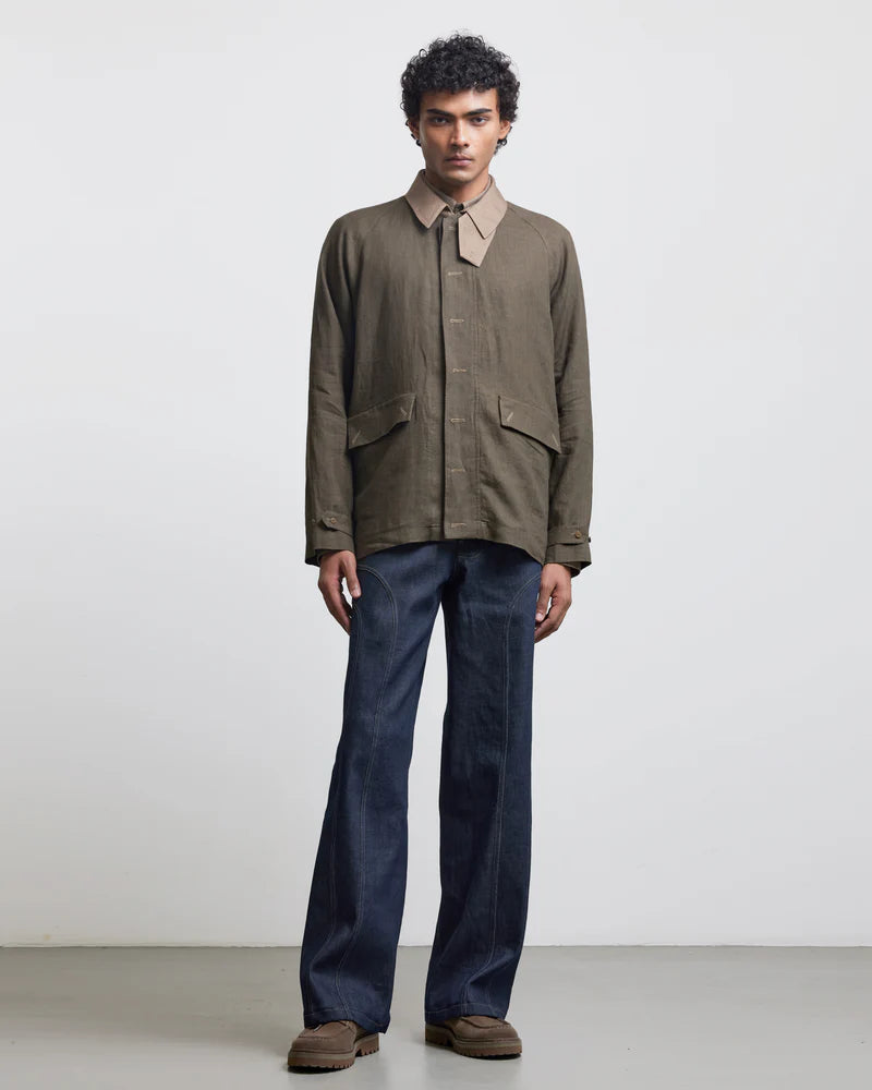 FAUX BUTTONHOLE WORKWEAR JACKET