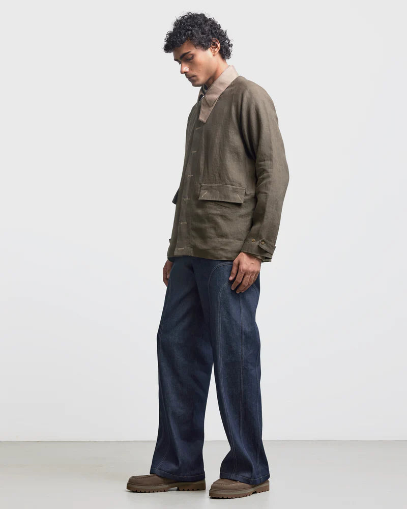 FAUX BUTTONHOLE WORKWEAR JACKET