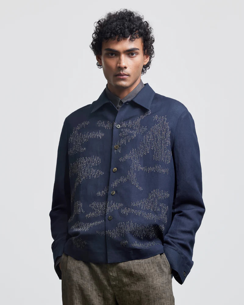 CAMOUFLAGE EMBROIDERED OVERSHIRT