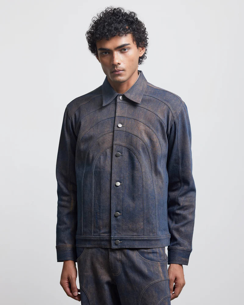 BAUHAUS COATED PATCHWORK DENIM JACKET