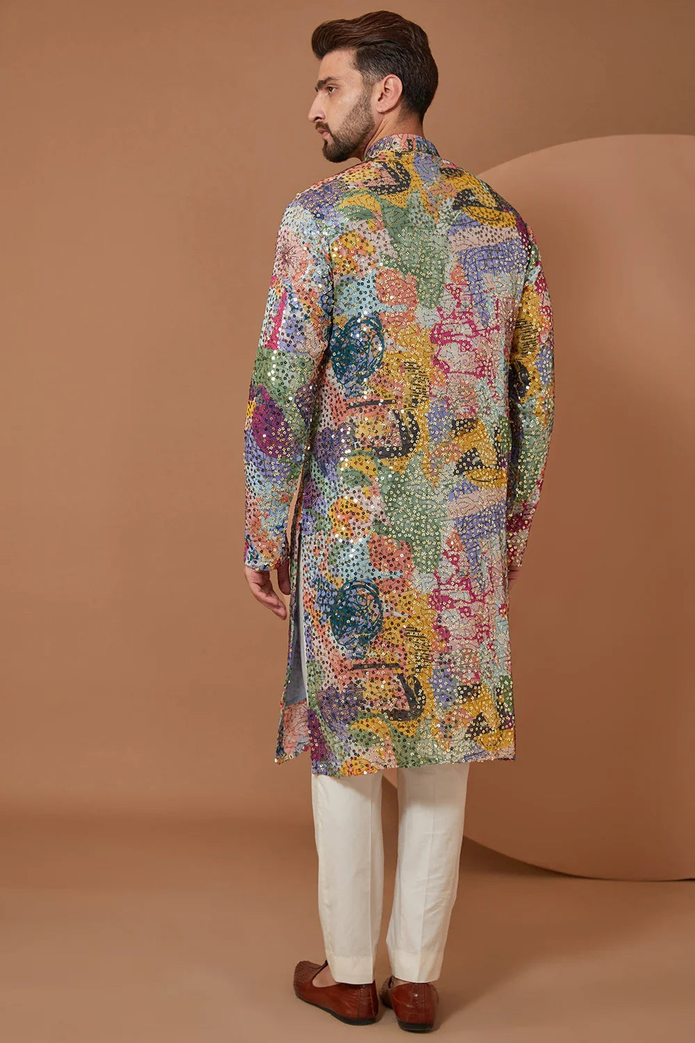 ABSTRACT SEQUIN EMBELLISHED KURTA