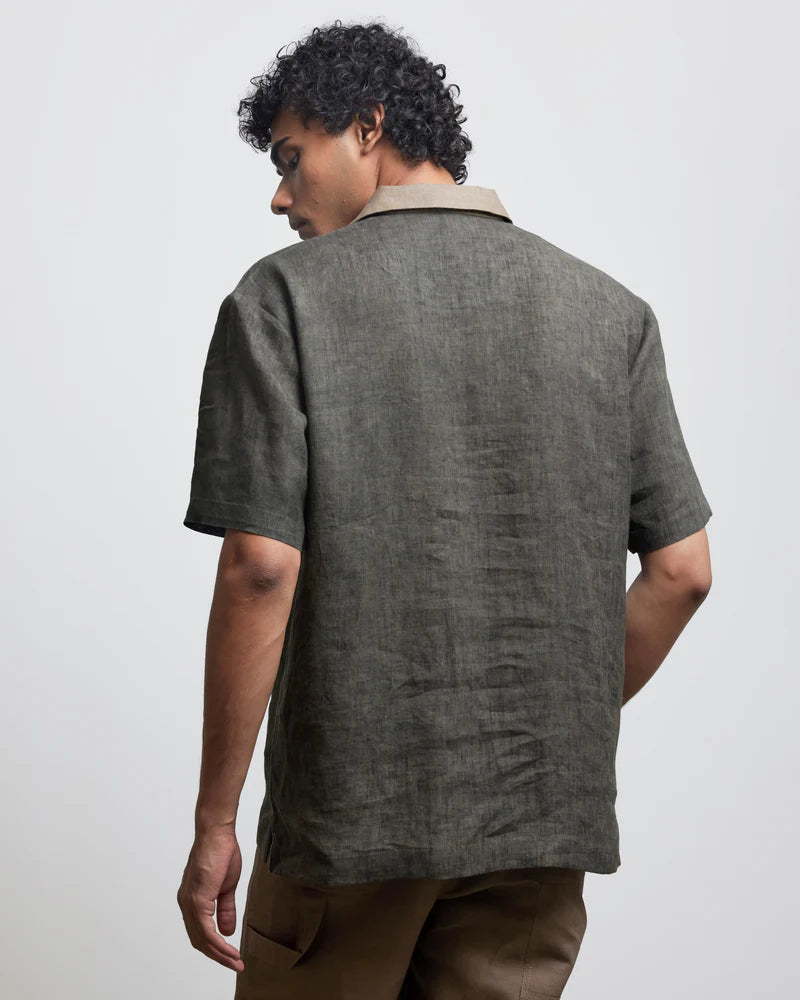 STONE GREEN CONTRAST POLO SHIRT