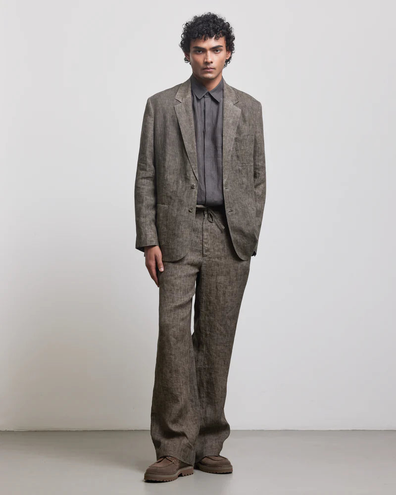 STONE BROWN SINGLE BREASTED BLAZER