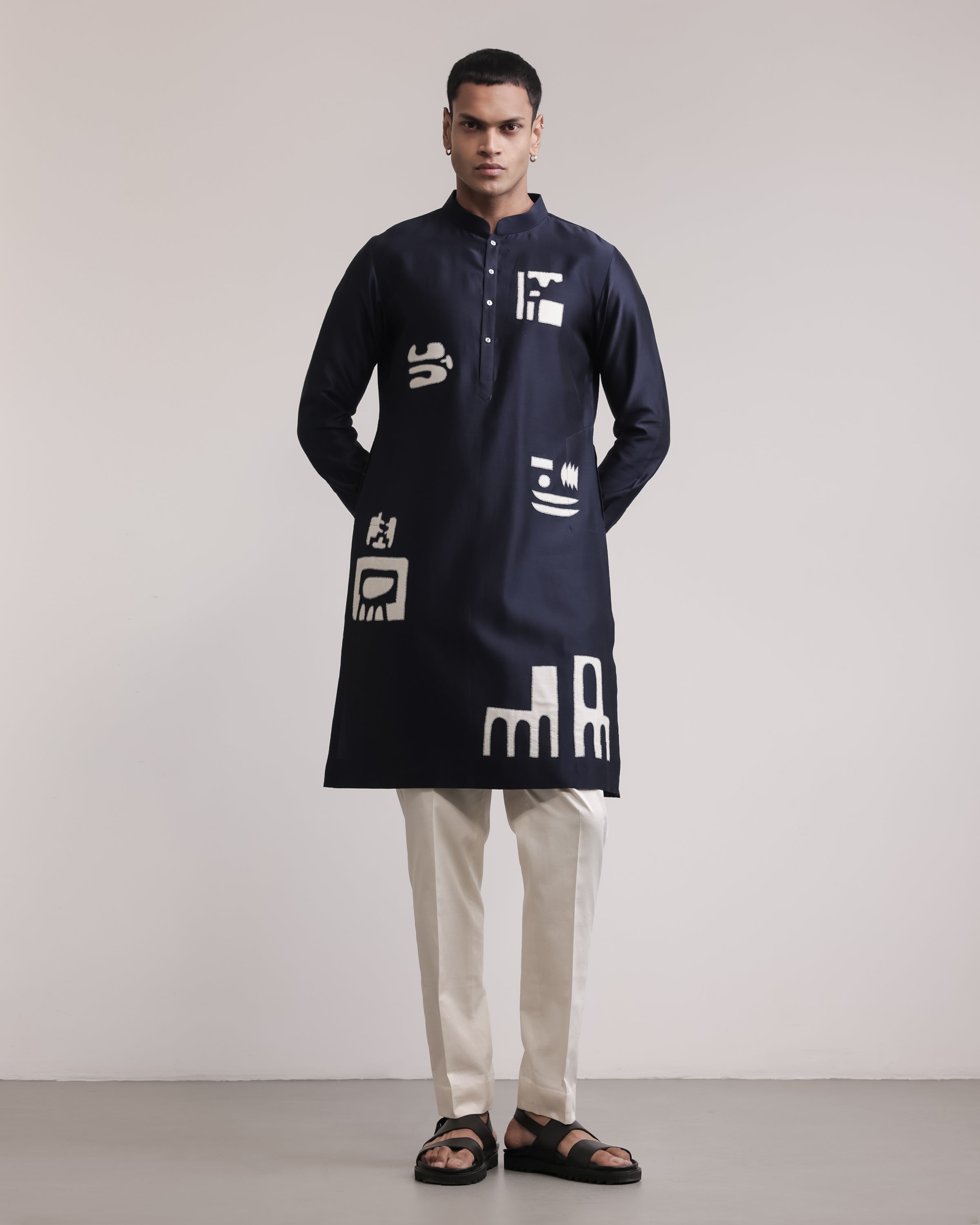 Urban Fossil Scattered Patchwork Kurta Set